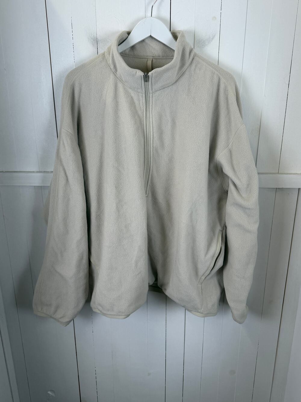 Lululemon Cream Full Zip Cotton Hoodie Sweatshirt XL